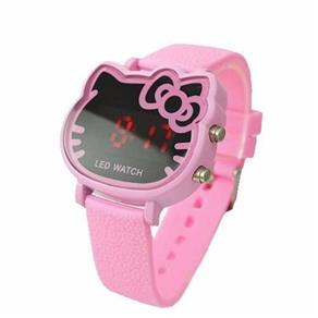 Relógio de Pulso Hello Kitty LED Digital Rosa Bebê