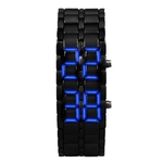 Relógio de pulso LED Homens Mulheres Volcanic Lava Estilo Ferro Pulseira Moda Digital