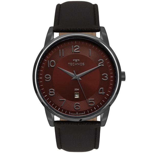 Relógio de Pulso Masculino com Pulseira de Couro 2117LBG/2N - Preto - Technos