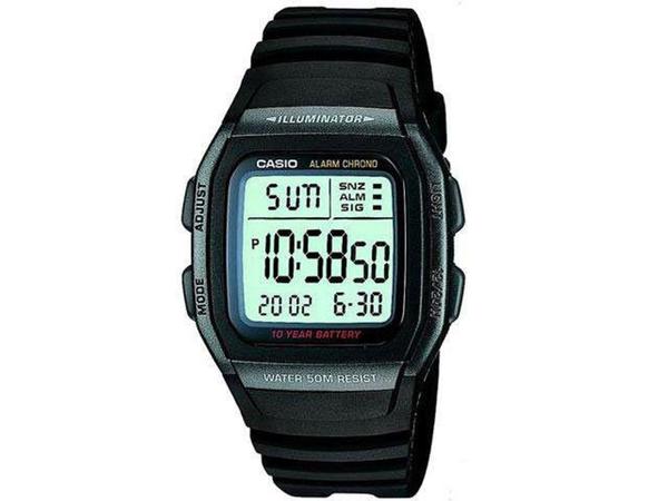 Relógio de Pulso Masculino Esportivo Digital - Cronômetro Casio Mundial W-96H-1BVDF