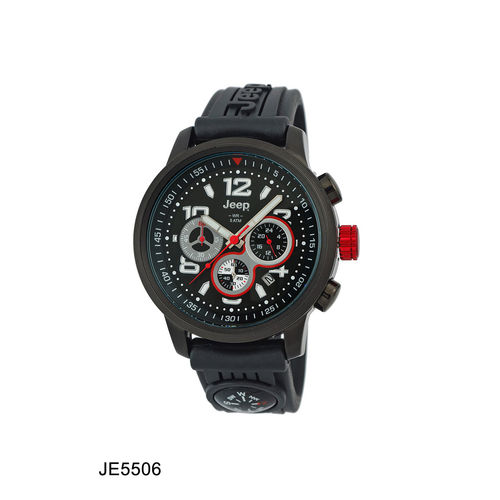 Relógio de Pulso Masculino Jeep JE5506 Caixa Aço Pulseira Silicone