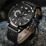 Relógio de pulso masculino NaviForce 9068L Pulseira de couro