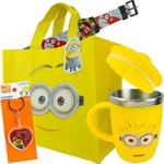 Relógio De Pulso Minions + Caneca Térmica + Chaveiro + Sacola