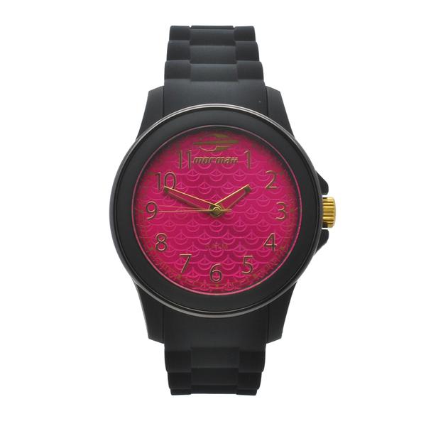 Relógio de Pulso Mormaii Feminino com Pulseira de Silicone Mo2035cq/8Q - Preto e Rosa