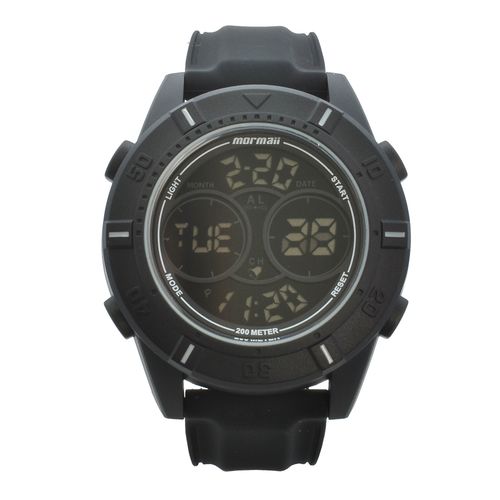 Relógio de Pulso Mormaii Masculino Troca Pulseiras Mo1608ab/t8c - Preto e Cinza de Couro