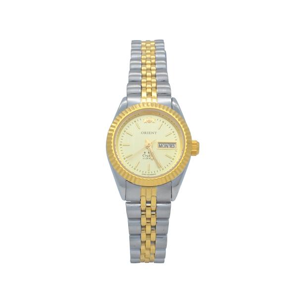 Relógio de Pulso Orient Automático Feminino Misto Crystal 559EB3X - Dourado e Prata