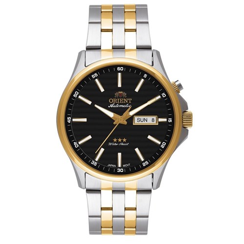 Relógio de Pulso Orient Automático Masculino Misto 469Tt043pr - Dourado e Prata