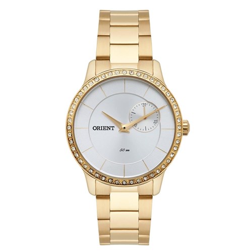 Relógio de Pulso Orient Feminino com Cristais Swaroviski Fgssm058 S1kx - Dourado