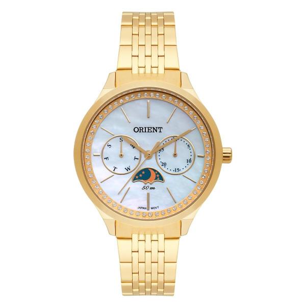 Relógio De Pulso Orient Feminino Com Cristais Swarovski Fgssm059 B1kx - Dourado