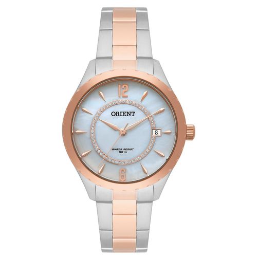 Relógio de Pulso Orient Feminino com Cristais Swarovski Misto Ftss1117 B2sr - Rosé e Prata