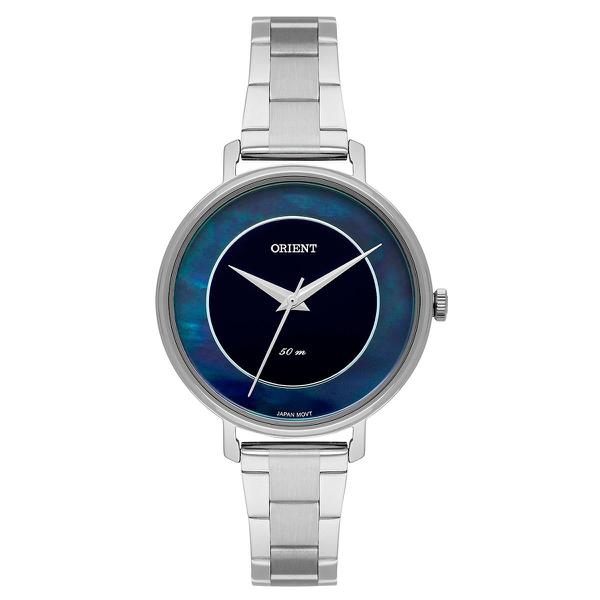 Relógio de Pulso Orient Feminino FBSS0095 P1SX - Prata com Contorno em Madre Pérola Azul