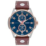 Relógio de Pulso Orient Masculino com Pulseira de Couro Mtscm004 D1mb - Prata, Rosé e Marrom