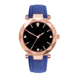 Relógio de Pulso Quartz Feminino de Couro Azul