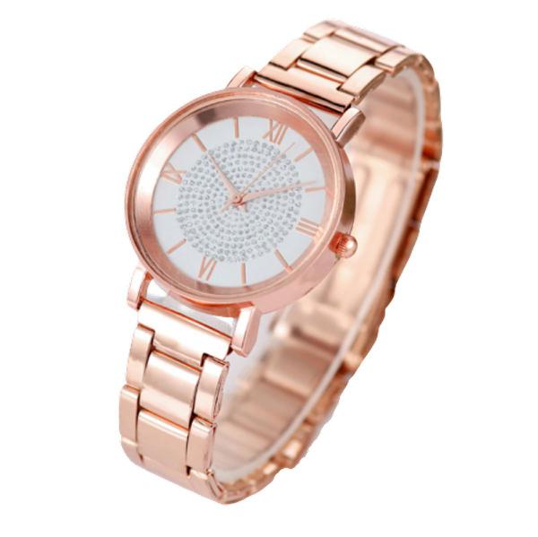 Relógio de Pulso Quartz Feminino de Dourado e Branco