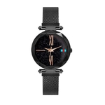 Relógio de Pulso Quartz Feminino De Pulseira Magnética Preto