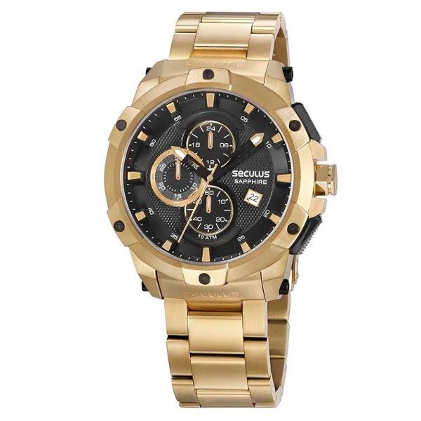 Relógio de Pulso Seculus Masculino com Cronógrafo 13026GPSVDA7 - Dourado