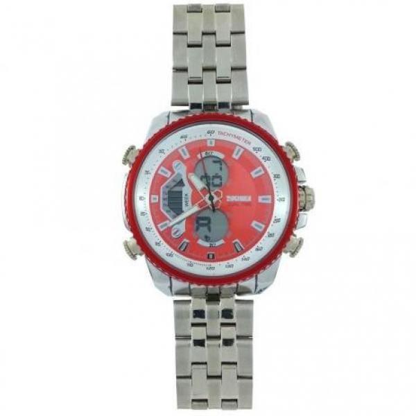 Relogio de Pulso Skmei Tachymeter Vidro em Cristal - Original - Vermelho