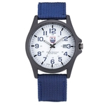Relógio De Pulso Soki Xinew Militar Esportivo - Pulseira Nylon Azul e Fundo Branco