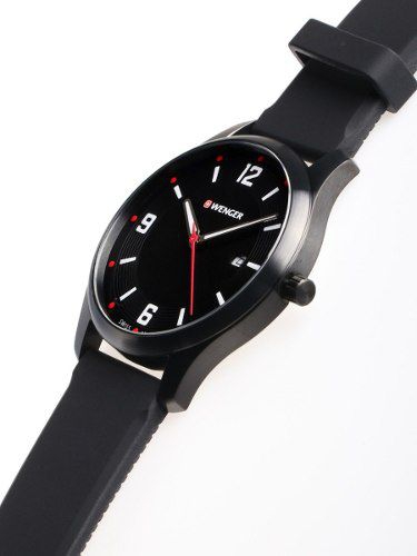 Relógio de Pulso suíço Wenger pulseira de silicone City Active Preto