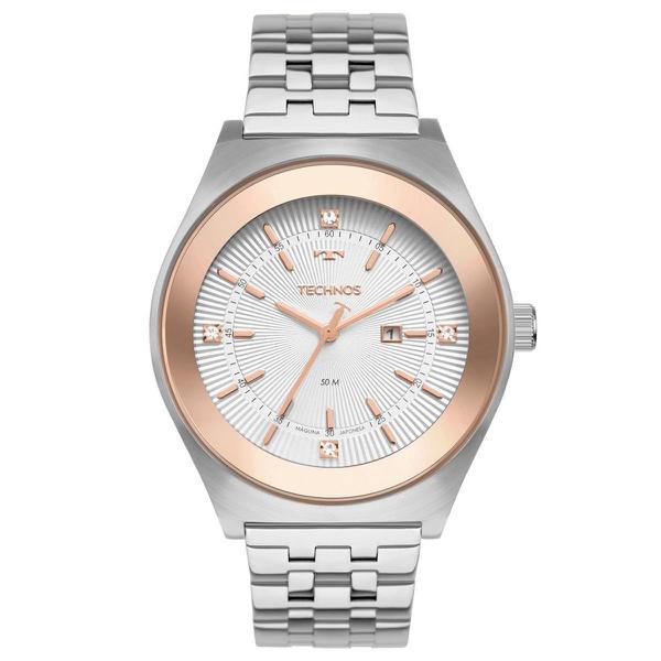 Relógio de Pulso Technos Feminino 2015CEC/1K - Prata com Detalhe Rose Gold