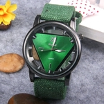 Relógio de Pulso Triangle Verde Tecido Denim McyKcy