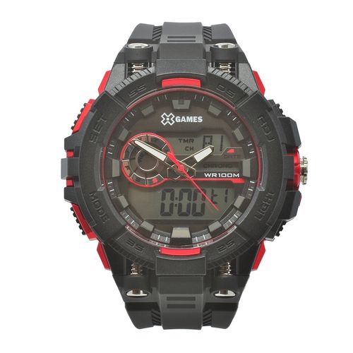 Relógio de Pulso X-games Masculino Xmppa237 Bxpx - Preto e Vermelho