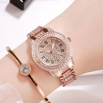 Relógio de quartzo das mulheres Moda casual Faixa de aço cravejado de diamantes Gypsophila BS Network Vermelho temperamento de alta qualidade Relógio de menina