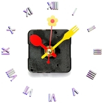 Relógio de quartzo diy mecanismo de movimento de parede reparação peça kit flor colher garfo mão