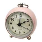 Relógio De Quartzo Silencioso De Cabeceira Despertador De Mesa Com Nigth Light Pink