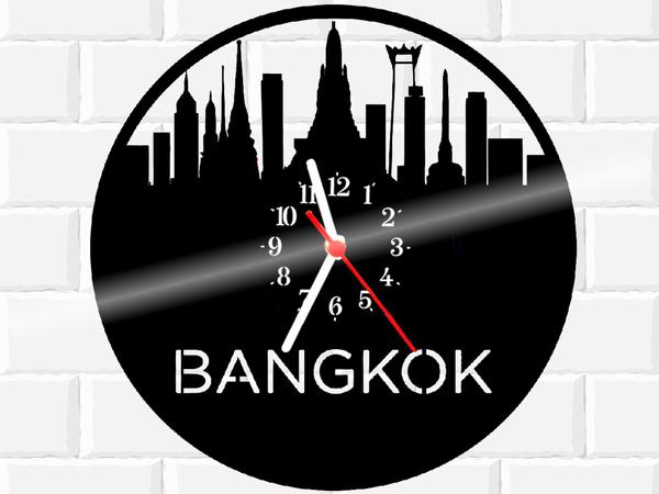 Relógio de Vinil Disco Lp Parede Bangkok Cidade Viagem - 3D Fantasy