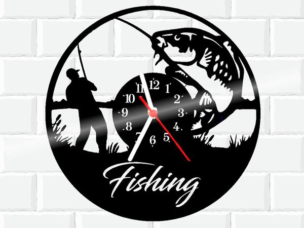 Relógio de Vinil Disco Lp Parede Pesca Pescaria Pescador - 3D Fantasy