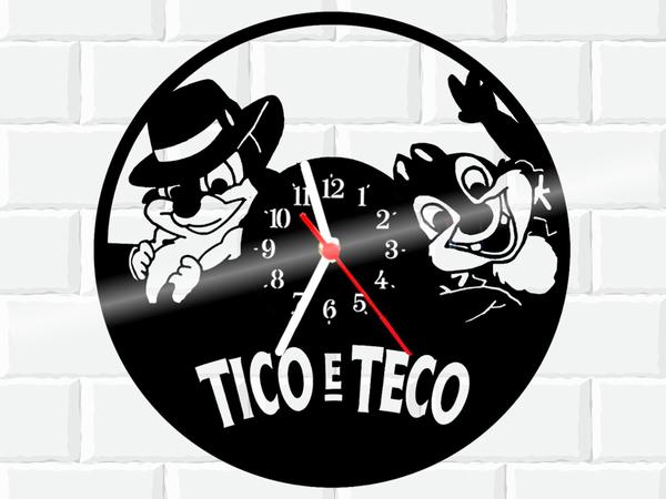 Relógio de Vinil Disco Lp Parede Tico e Teco Desenho - 3D Fantasy