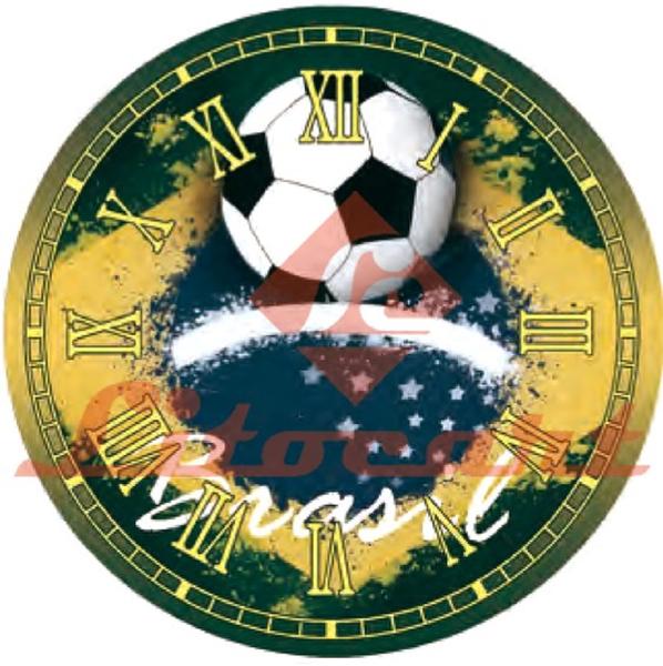 Relógio Decorado MDF e Decoupage 20x20 Futebol Brasil LMAPCR-011 - Litocart - Litocart