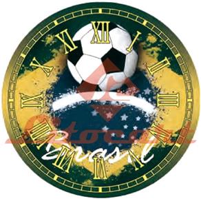 Relógio Decorado MDF e Decoupage 20x20 Futebol Brasil LMAPCR-011 - Litocart
