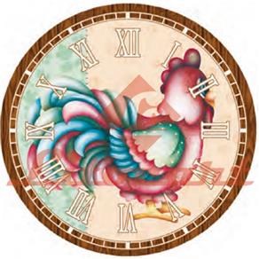 Relógio Decorado MDF e Decoupage 20x20 Galinha LMAPCR-05 - Litocart - 20x20cm