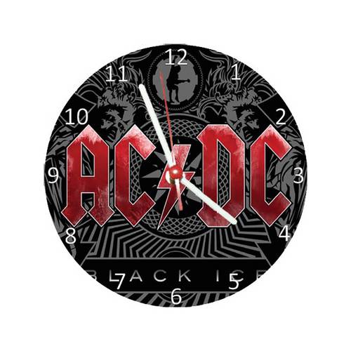 Relógio Decorativo Ac/Dc Black Ice