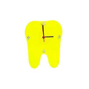 Relógio Decorativo Agir de Parede Odonto Kids Dente - Amarelo