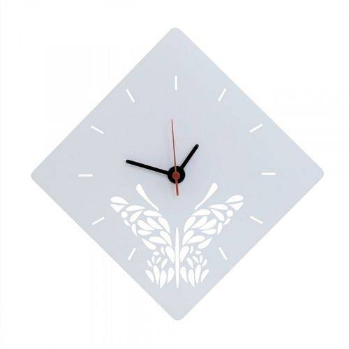 Relógio Decorativo Borboleta em Acrílico Branco