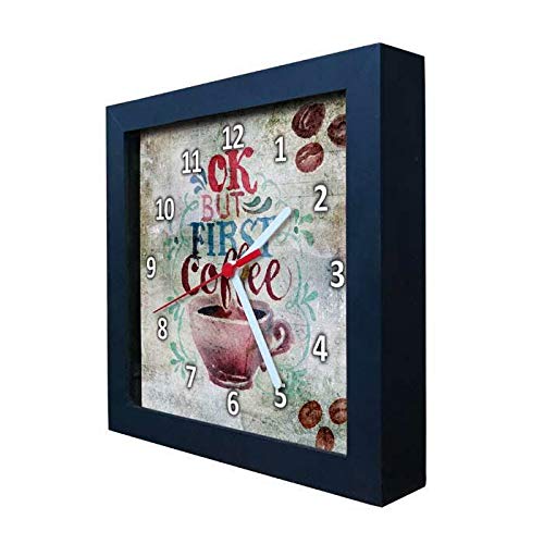 Relógio Decorativo Caixa Alta Tema Café 28x28 - QW36