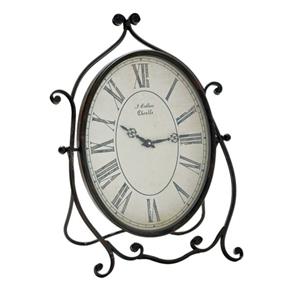 Relógio Decorativo Caixa Olval de Ferro Trabalhado com Ponteiros Clássicos
