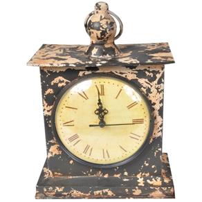 Relógio Decorativo de Ferro Envelhecido Caixa Quadrada Estilo Rústico