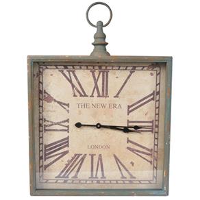 Relógio Decorativo de Ferro Envelhecido Caixa Quadrada The New Era