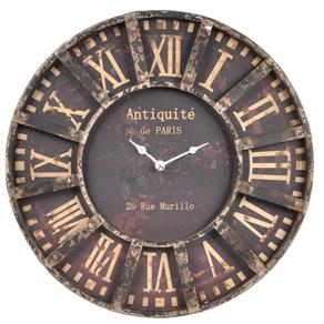 Relógio Decorativo de Ferro Envelhecido Redondo Antiquité