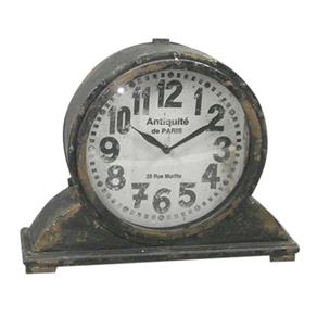 Relógio Decorativo de Metal Envelhecido na Cor Chumbo
