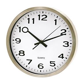 Relógio Decorativo de Parede Branco em Aluminium Natural 26cm