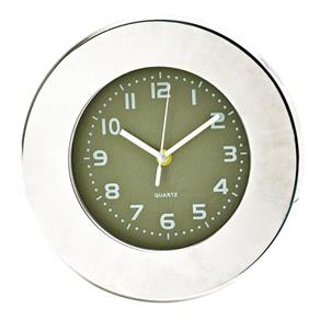Relógio Decorativo de Parede com Armação Larga em Aluminium Natural 26cm