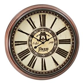 Relógio Decorativo de Parede em Madeira no Estilo Clássico Paris