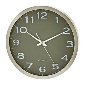 Relógio Decorativo de Parede Redondo Verde em Aluminium Natural 36cm