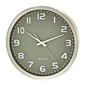 Relógio Decorativo de Parede Redondo Verde em Aluminium Natural