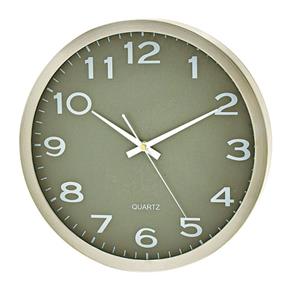 Relógio Decorativo de Parede Verde em Aluminium Natural 36cm